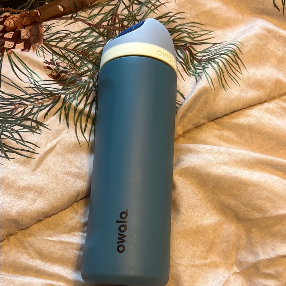 Owala Blue Stainless Steel Travel Bottle with Light Blue Lid